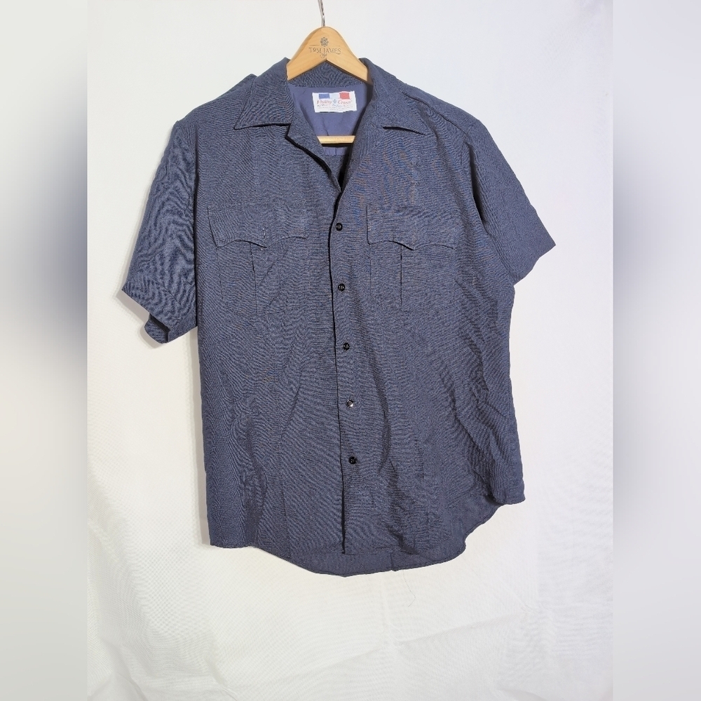 Flying Cross Police Uniform Sz L Men's Blue Button-Up Shirt - Picture 2 of 5